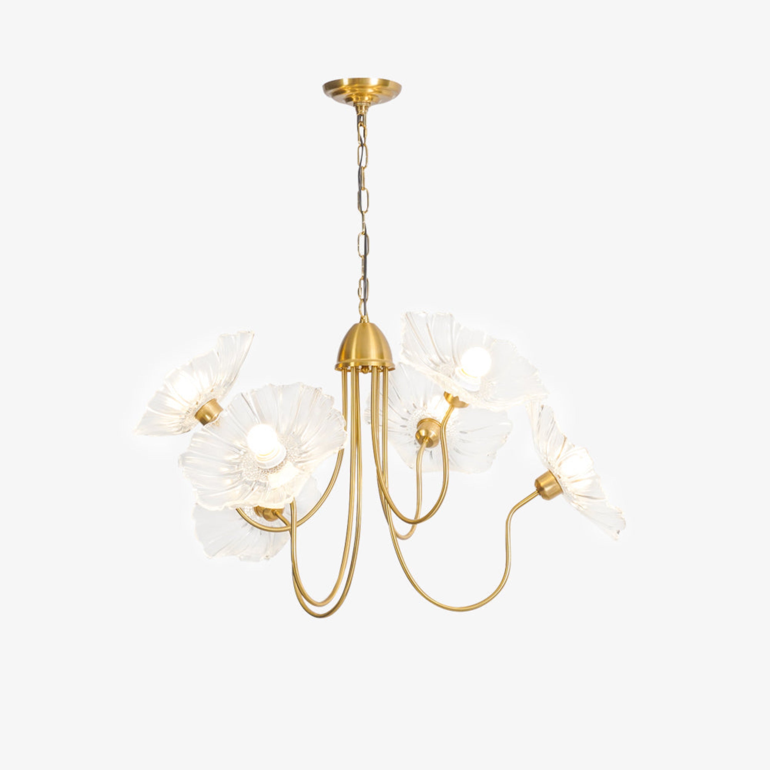 Floral Glass Looped Arm Chandelier