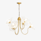 Floral Glass Looped Arm Chandelier
