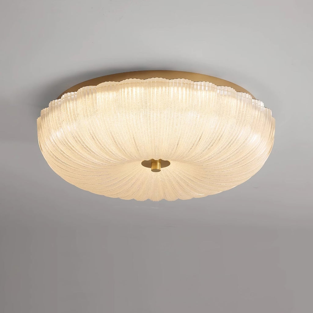 Ripple Ribbed Glass Flush Mount