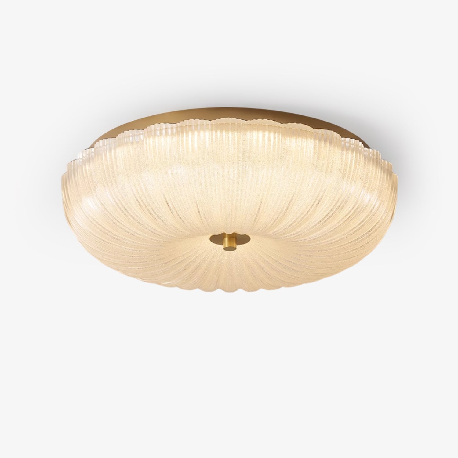 Ripple Ribbed Glass Flush Mount