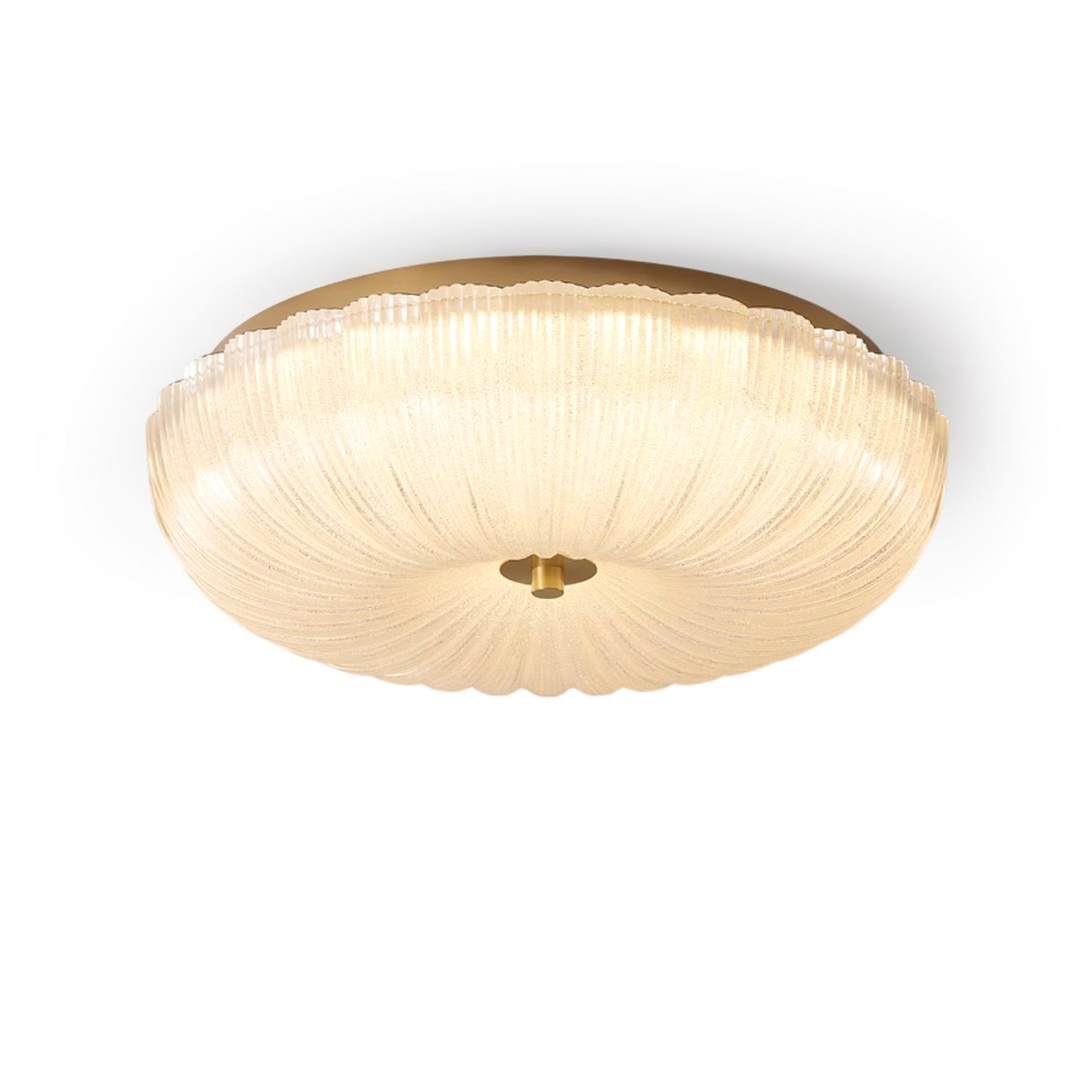 Ripple Ribbed Glass Flush Mount