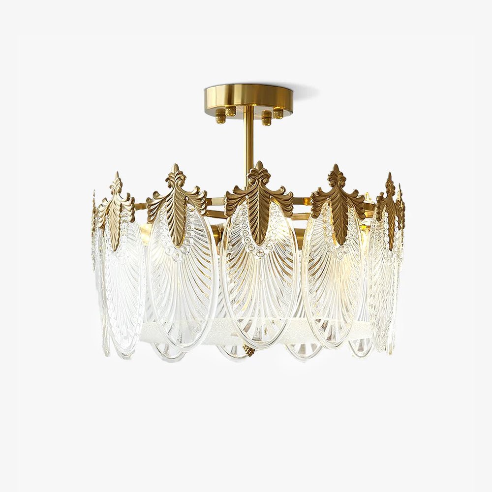 Regency Glass Leaf Chandelier