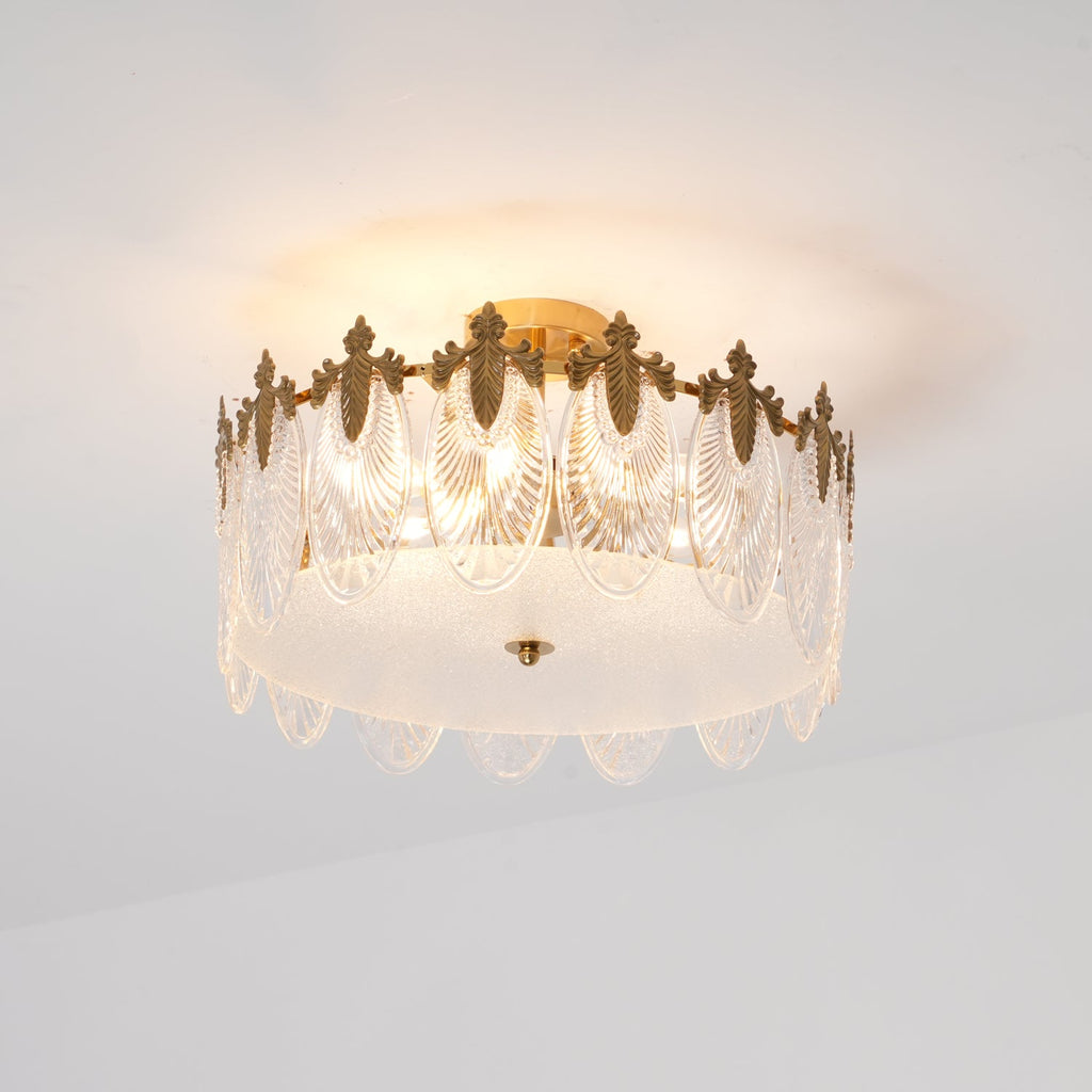 Regency Glass Leaf Chandelier