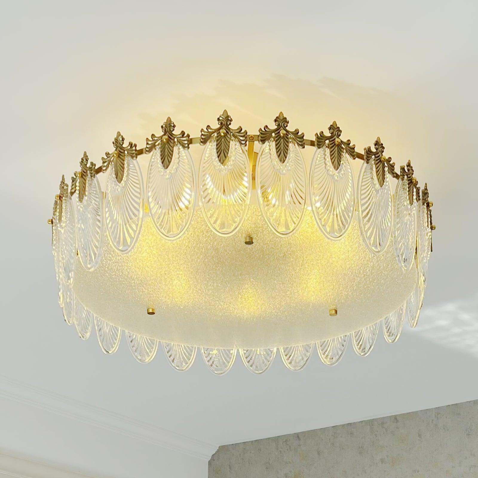 Regency Glass Leaf Chandelier