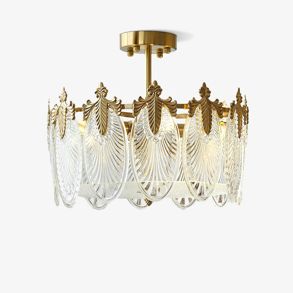 Regency Glass Leaf Chandelier