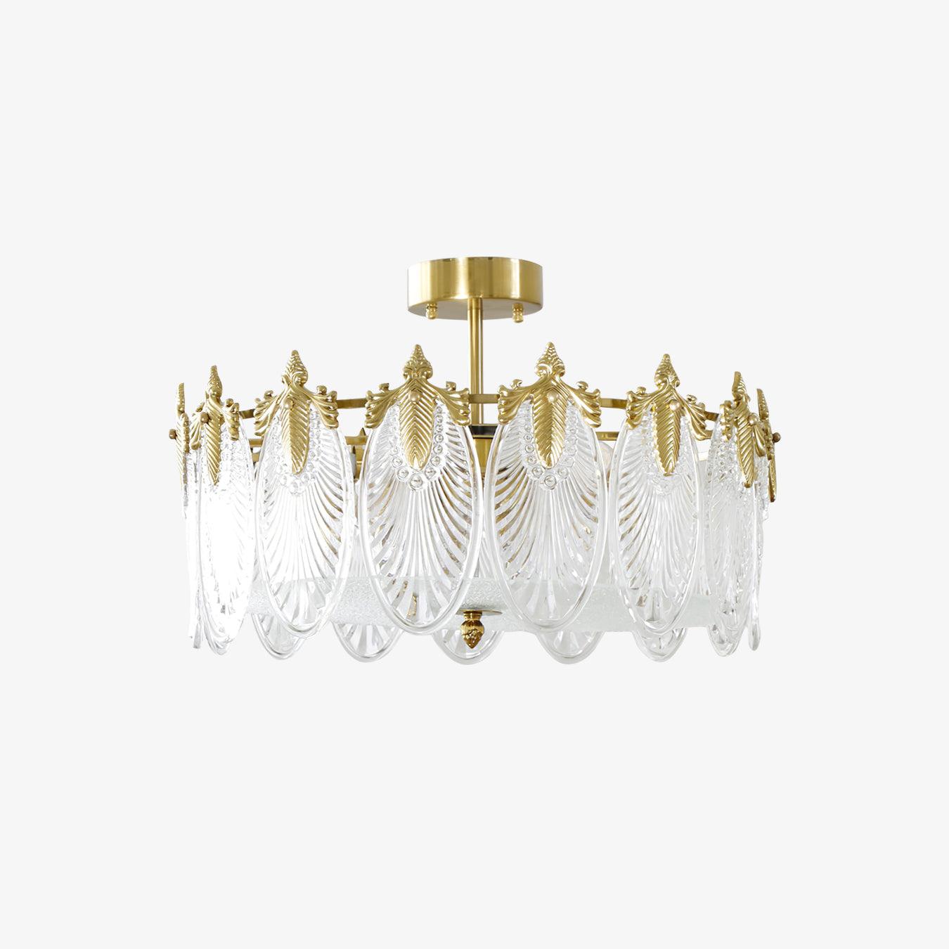 Regency Glass Leaf Chandelier