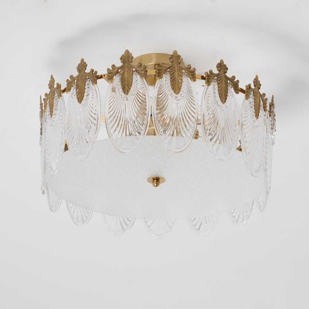 Regency Glass Leaf Chandelier