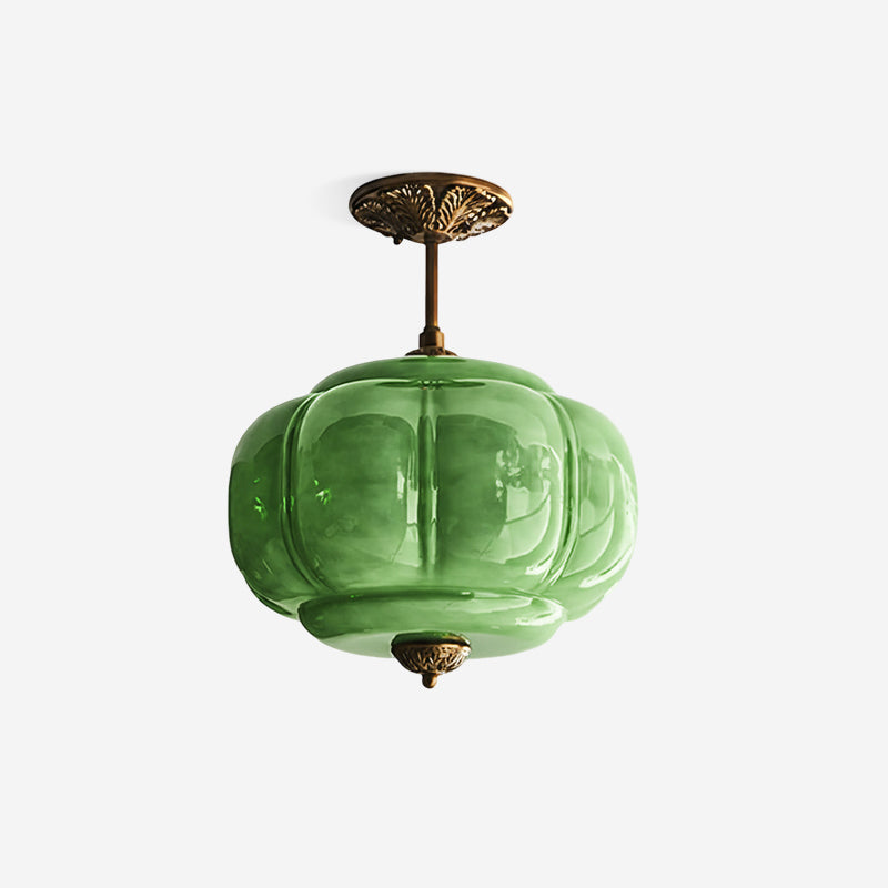 Emerald Glass Vintage Ceiling Lamp