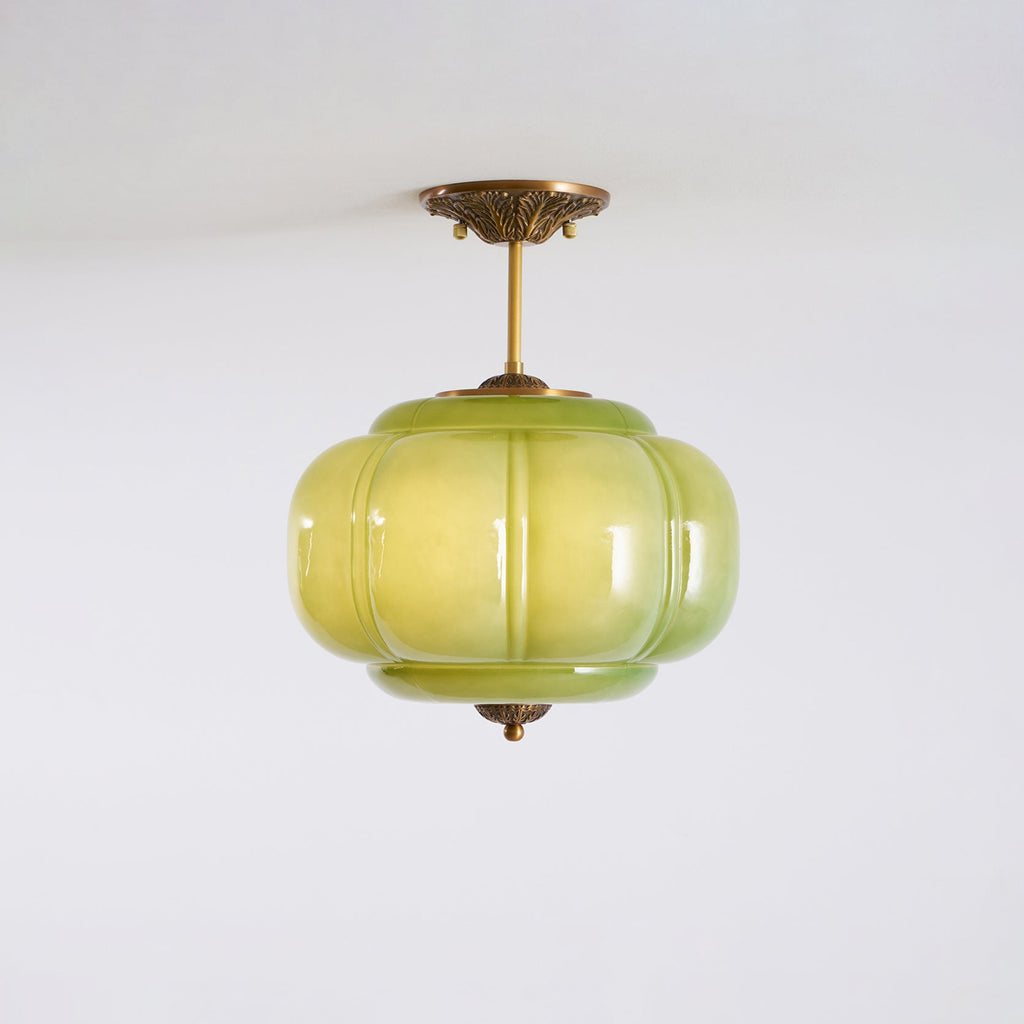 Emerald Glass Vintage Ceiling Lamp