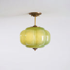 Deckenlampe Smaragdglas, Vintage