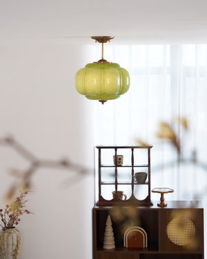 Emerald Glass Vintage Ceiling Lamp