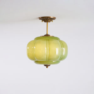 Emerald Glass Vintage Ceiling Lamp