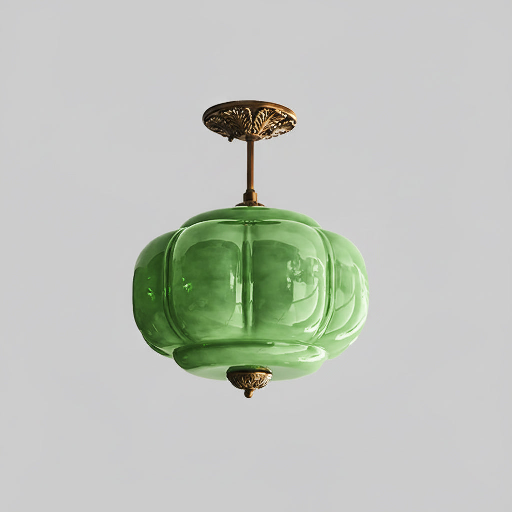 Emerald Glass Vintage Ceiling Lamp