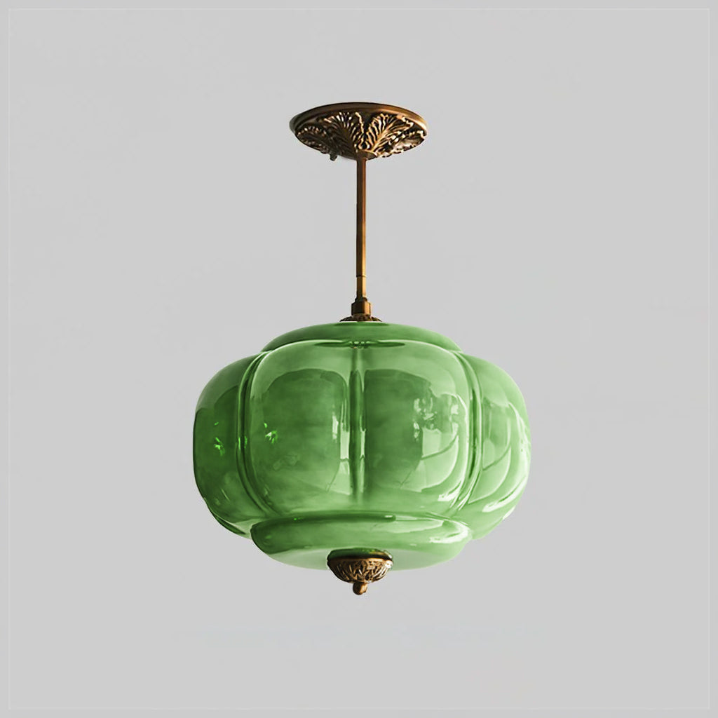 Emerald Glass Vintage Ceiling Lamp