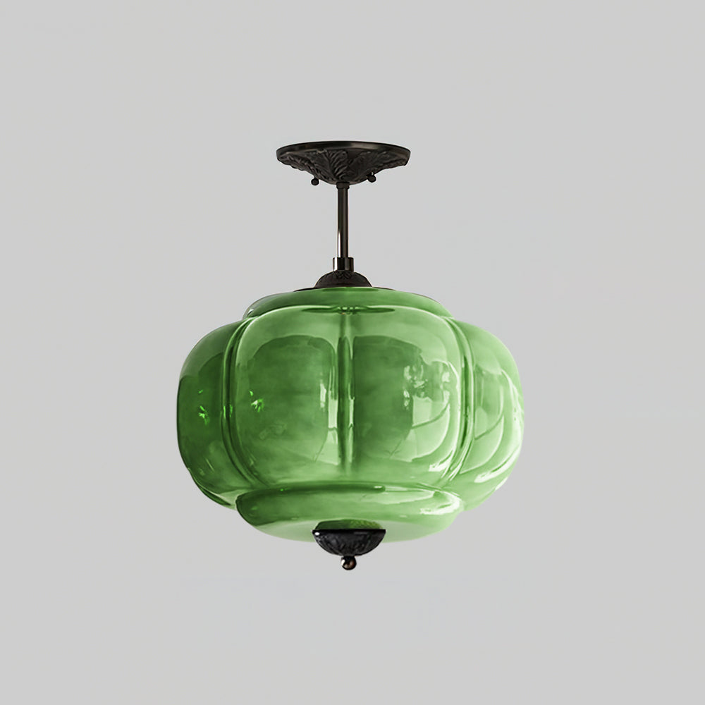Emerald Glass Vintage Ceiling Lamp