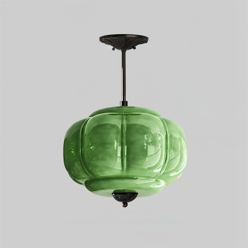 Emerald Glass Vintage Ceiling Lamp