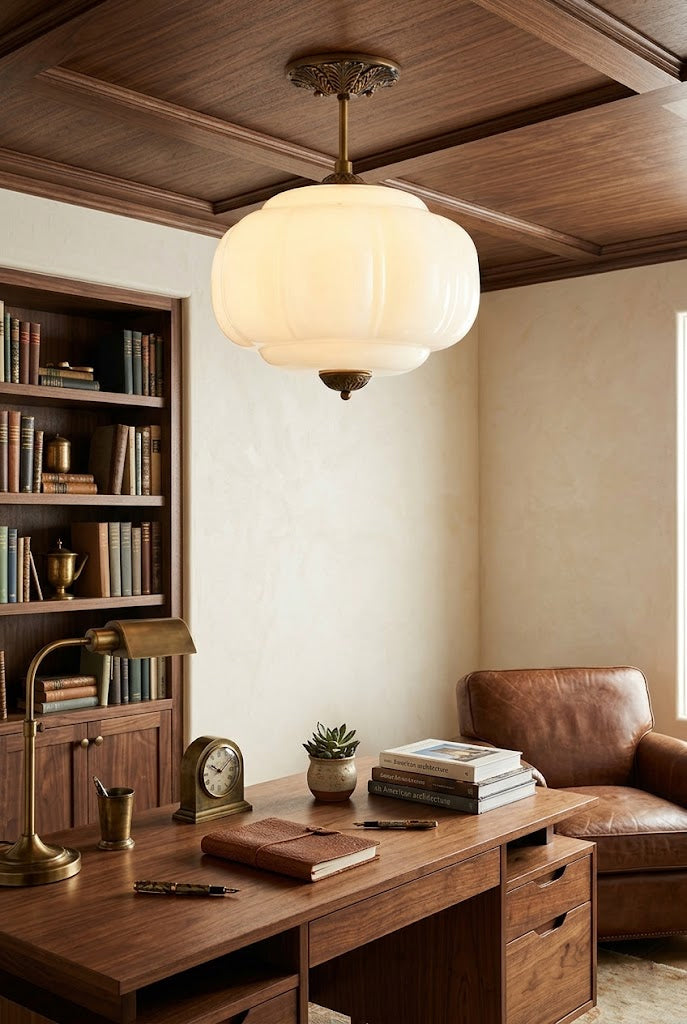 Emerald Glass Vintage Ceiling Lamp