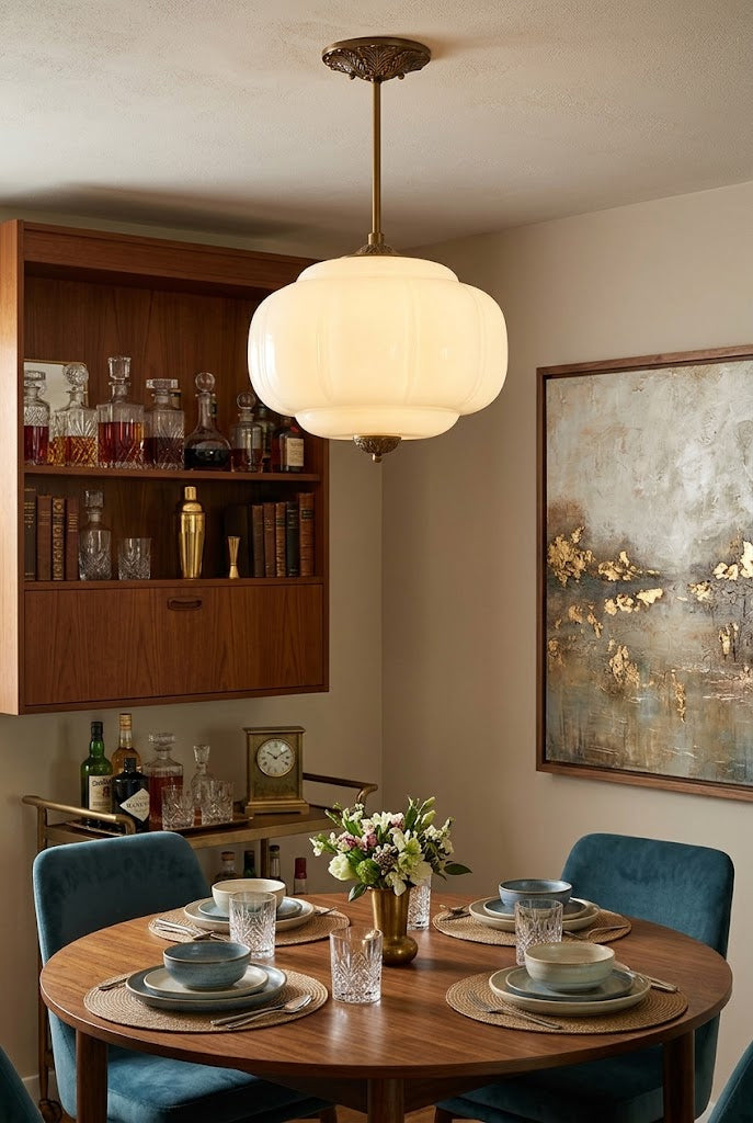 Emerald Glass Vintage Ceiling Lamp
