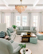 Modern Gradient Petal Chandelier in Open Plan Living Area