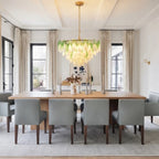 Modern Gradient Petal Chandelier Over Dining Room Table