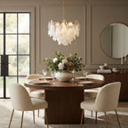 Modern Gradient Petal Art Glass Chandelier in Formal Dining Room
