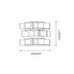 Modern Striped Art Glass Wall Sconce Standard Size Line Art Dimension Diagram