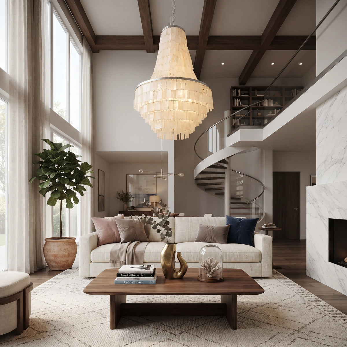 Empire Capiz Shell Chandelier