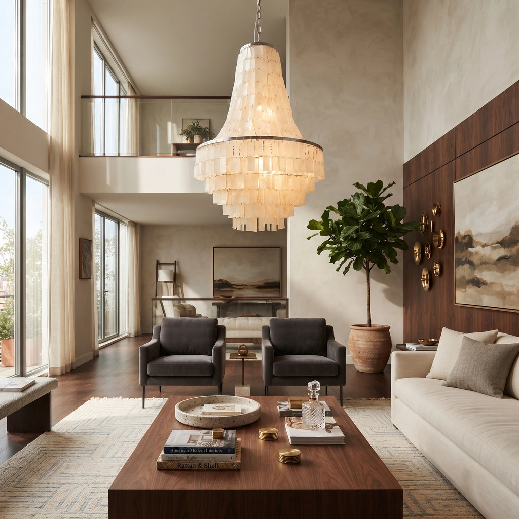 Empire Capiz Shell Chandelier
