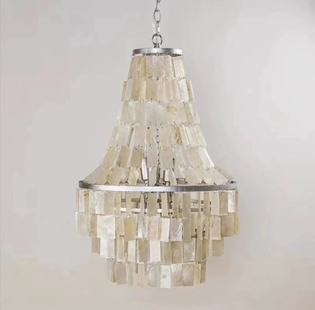 Mother of Pearl Tiered Chandelier Studio Lighting