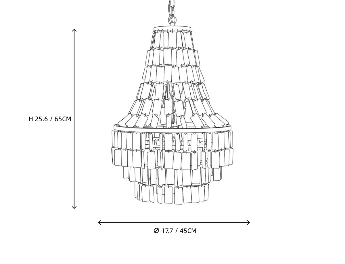 Tiered Mother of Pearl Chandelier Technical Specification Drawing