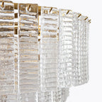 Close Up View of White Crystal Glass Rods Texture and Edge Structure