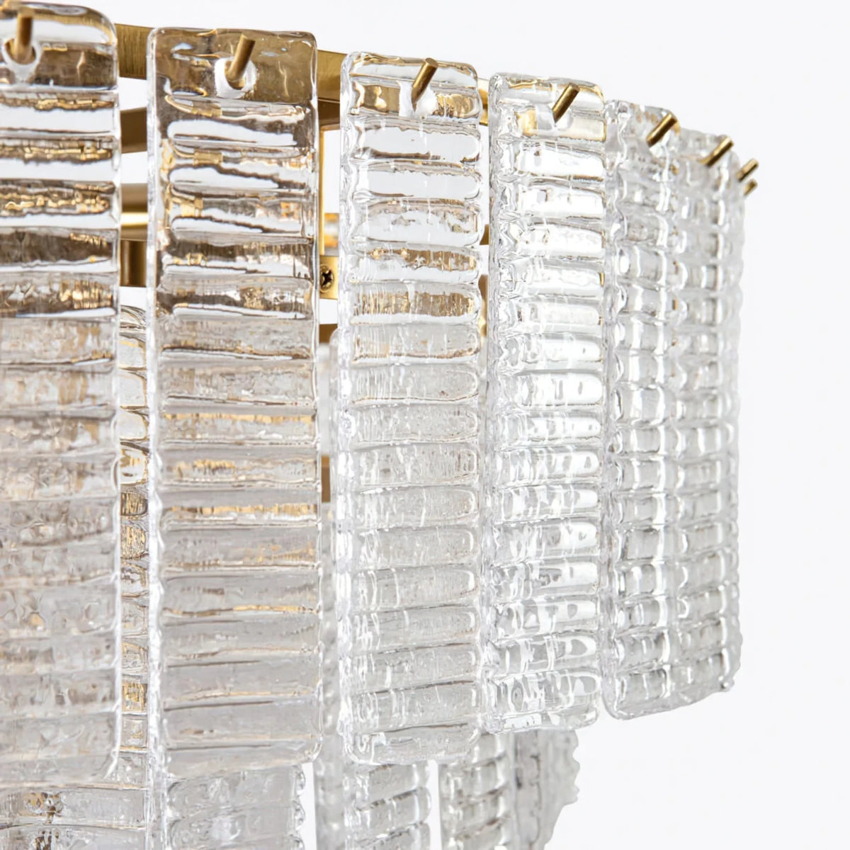 Close Up View of White Crystal Glass Rods Texture and Edge Structure