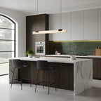 Modern Alabaster Art Glass Linear Pendant in Contemporary Kitchen