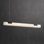 Illuminated Modern Linear Alabaster Pendant Light Studio Shot