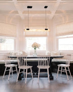 Modern Alabaster Art Glass Linear Pendant Over Dining Area