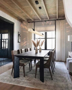 Modern Linear Alabaster Pendant Light in Formal Dining Room