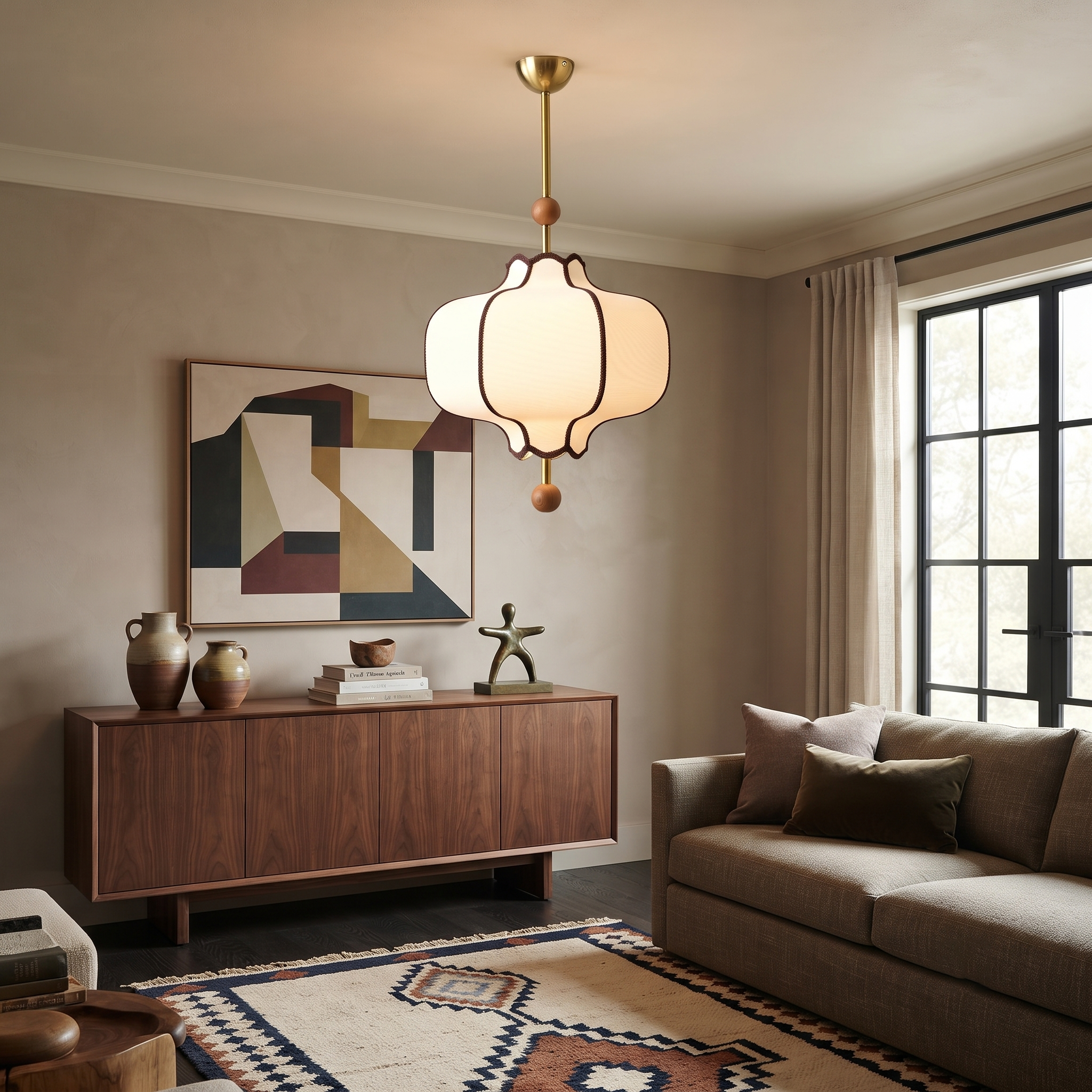 Fabric Lantern Pendant Light