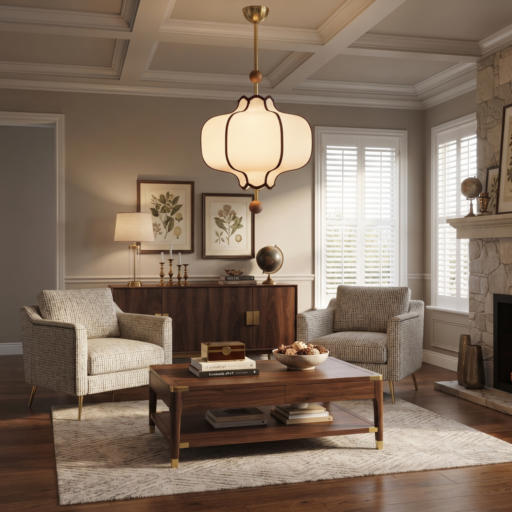 Fabric Lantern Pendant Light