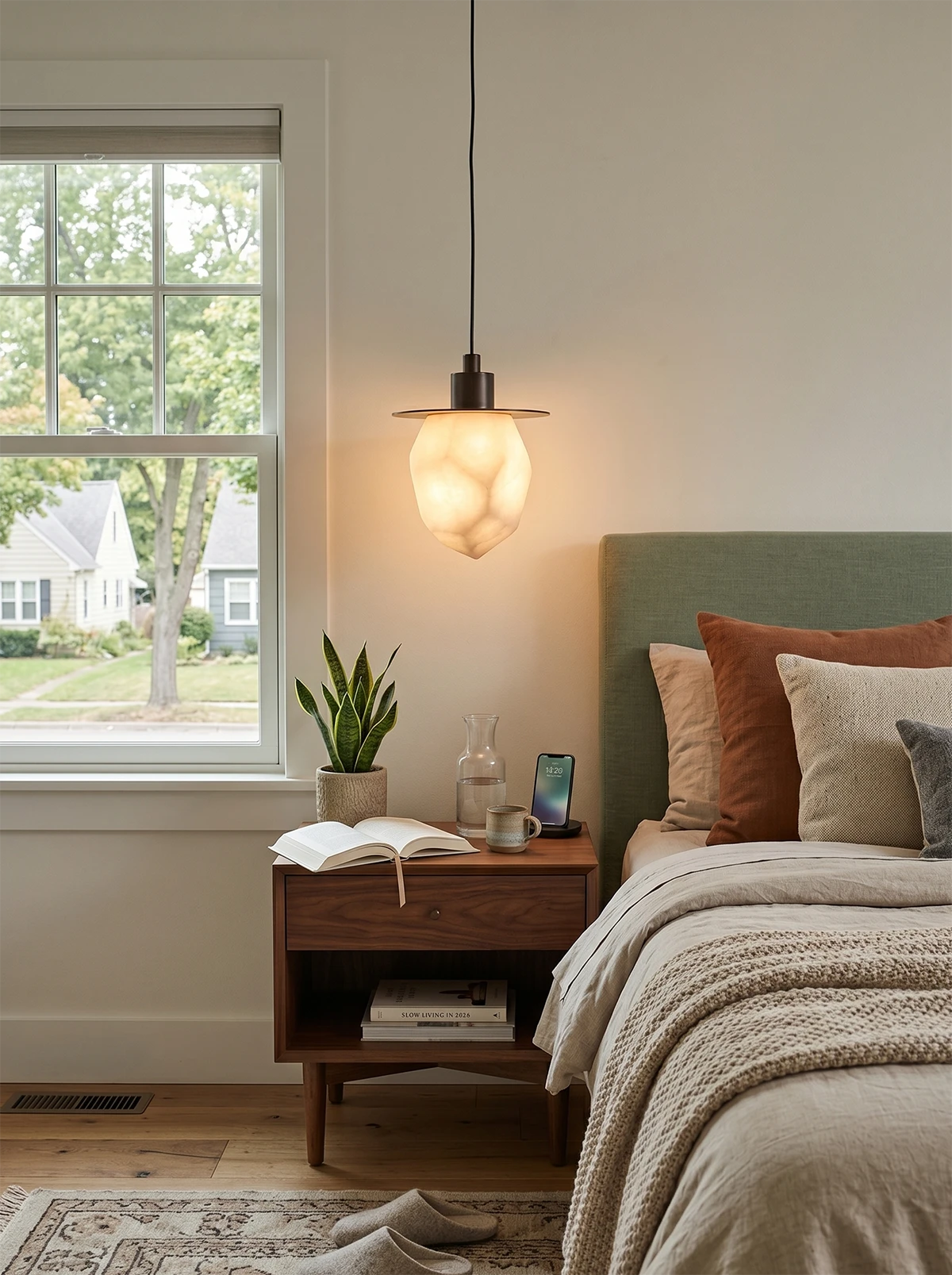 Faceted Alabaster Pendant Light