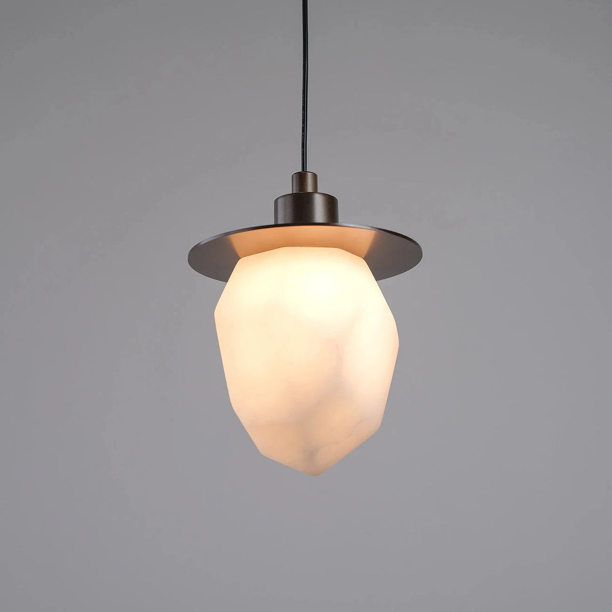 Modern Organic Geometric Stone Pendant Light Studio Display