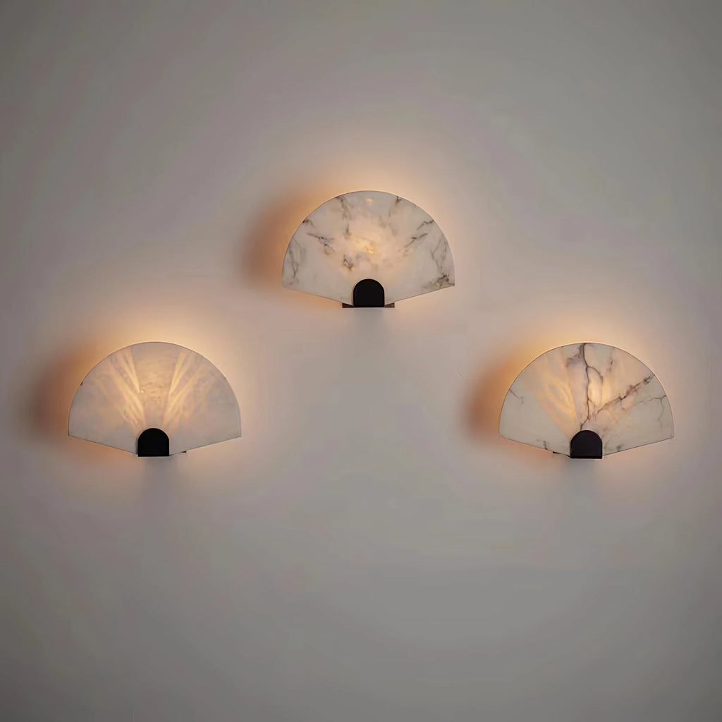 Fan Alabaster Wall Sconce