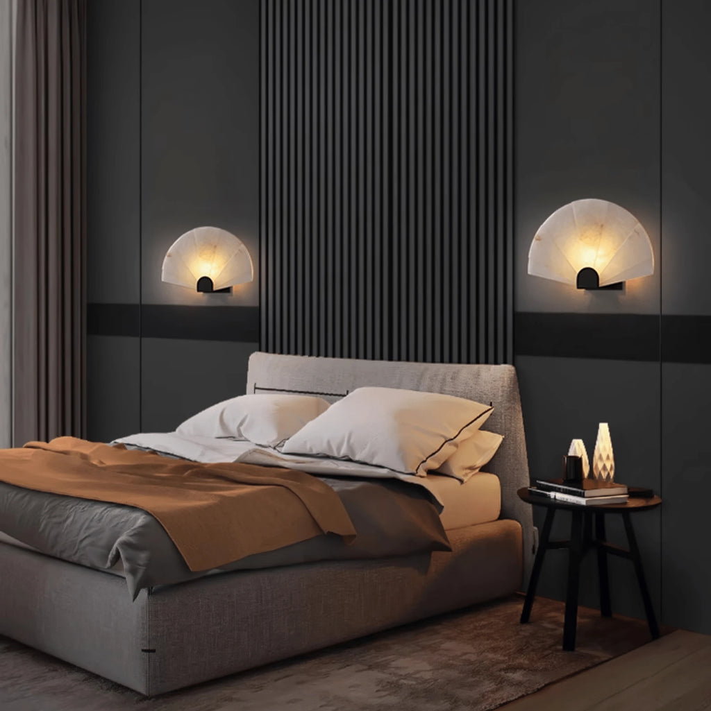 Fan Alabaster Wall Sconce