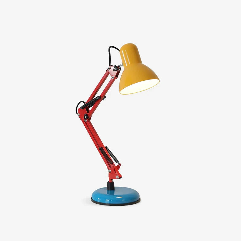 Modern Bauhaus Colorful Swing Arm Desk Lamp Studio Product Shot