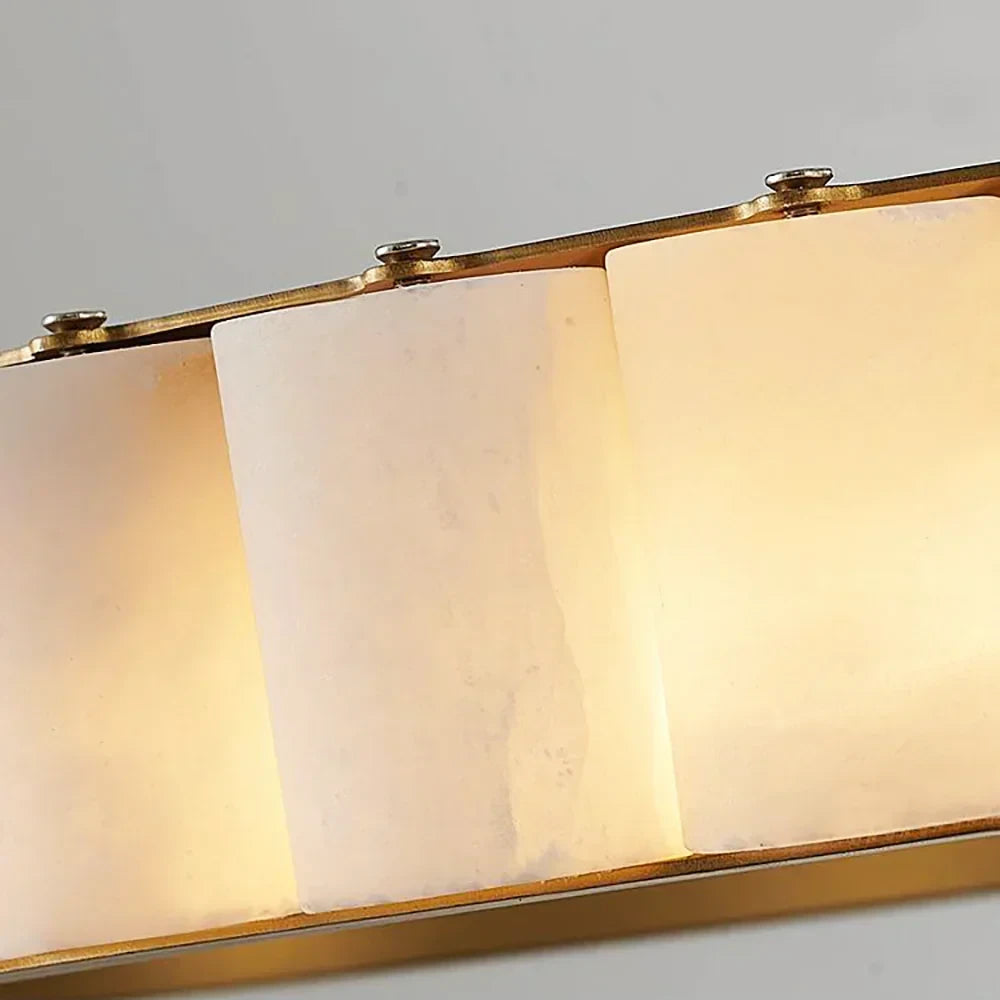 Close Up View of Vertical Alabaster Panel Arrangement