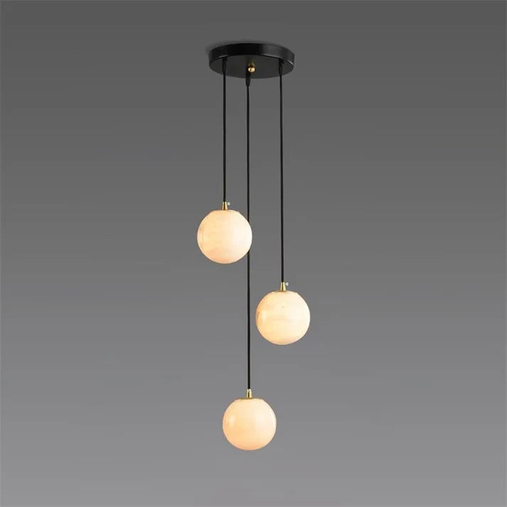 Light Spiral Globe Alabaster Pendant Light Studio Display
