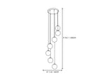 Light Spiral Globe Alabaster Chandelier Line Art Dimension Diagram