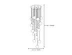 Light Cascading Globe Alabaster Chandelier Line Art Dimension Diagram