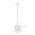 Modern Round Alabaster Art Glass Pendant Light Line Art Dimension Diagram
