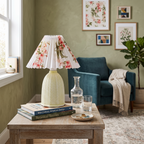 Floral Ceramic Pleated Table Lamp