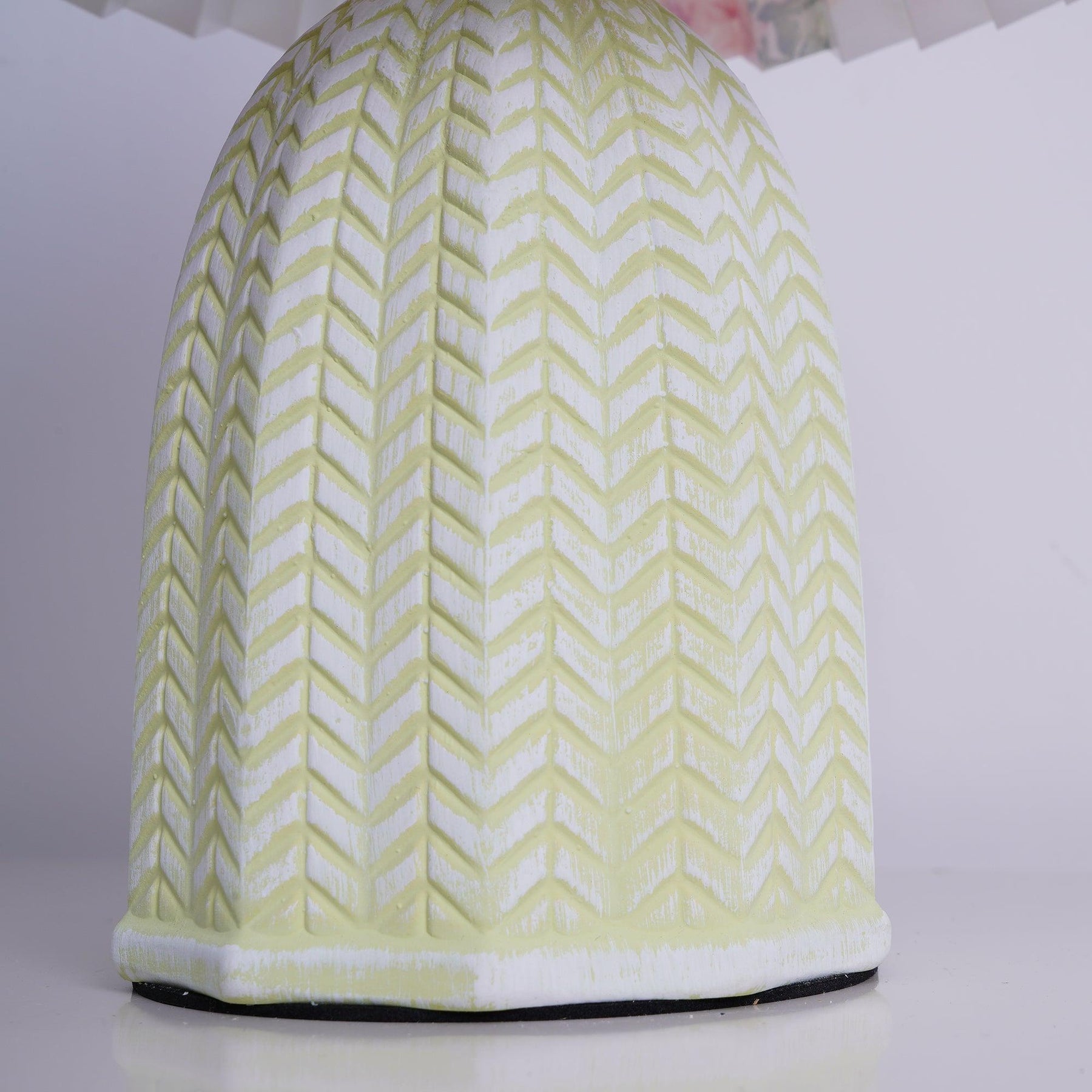 Floral Ceramic Pleated Table Lamp
